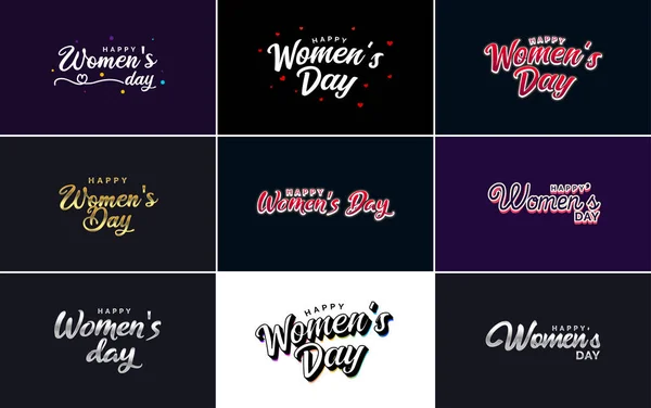 International Women Day Lettering Love Shape Suitable Use Cards Invitations — Stock vektor