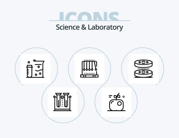 Science Line Icon Pack Icon Design Science Dna Laboratory Chemistry — Stock Vector