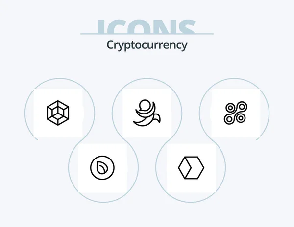 Cryptocurrency Line Icon Pack Icon Design Coin Crypto Currency Asch — Stock vektor