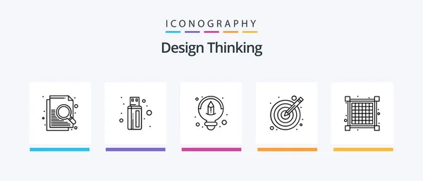 Design Thinking Line Icon Pack Including Corel Cdr File Brush —  Vetores de Stock