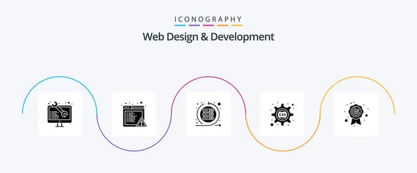 Web Design Development Glyph Icon Pack Including Best Quality Css — Stockvektor