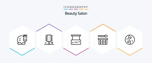 Beauty Salon Line Icon Pack Including Eye Shadow Eye Paint — Stockový vektor