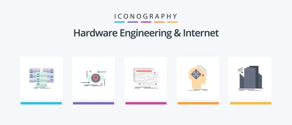 Hardware Engineering Internet Flat Icon Pack Including Future Advanced Science — Stock Vector