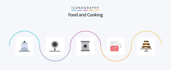 Food Flat Icon Pack Including Spam Photo Editor — Archivo Imágenes Vectoriales