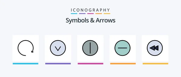 Symbols Arrows Line Filled Icon Pack Including Arrow Denied Creative — Stockvector