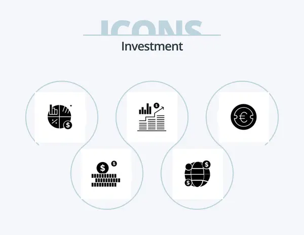 Investment Glyph Icon Pack Icon Design Money Money Finance — 图库矢量图片