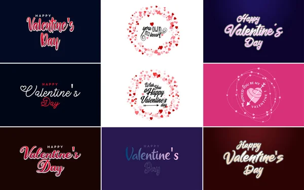 Happy Valentine Day Hand Drawn Lettering Vector Illustration Suitable Use — Image vectorielle