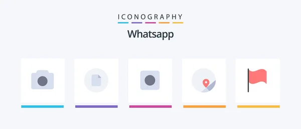 Whatsapp Flat Icon Pack Including Basic App Map Map Creative — Stockvector