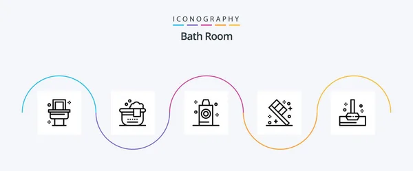 Bath Room Line Icon Pack Including Bathroom Room Bath Room — Stockový vektor