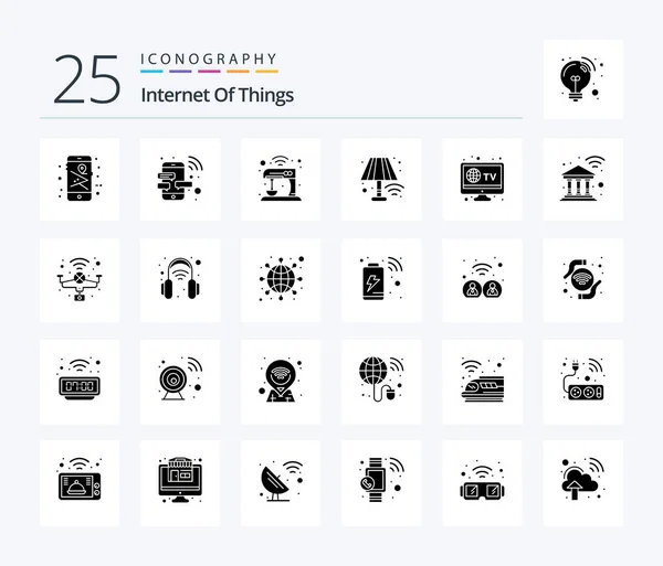 Internet Things Solid Glyph Icon Pack Including Light Home Smart — Stockvector