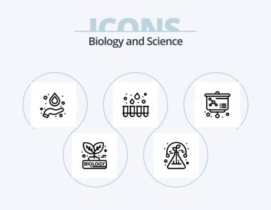 Biology Line Icon Pack 5 Icon Design. leukemia. cancer. molecule. blood. plant