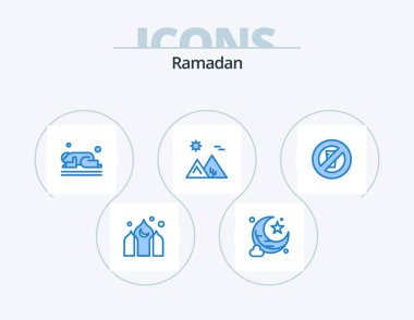 Ramadan Blue Icon Pack 5 Icon Design. fasting. egypt. muslim. desert. arabia