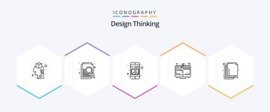 Design Thinking 25 Line icon pack including layer. screen. image. graphic. computer
