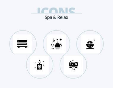 Spa And Relax Glyph Icon Pack 5 Icon Design. . teapot . spa. tea . wellness