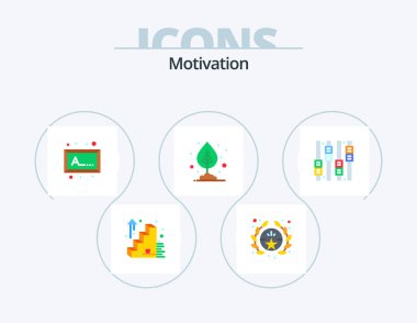 Motivation Flat Icon Pack 5 Icon Design. . equalizer. picture. editing. leaf