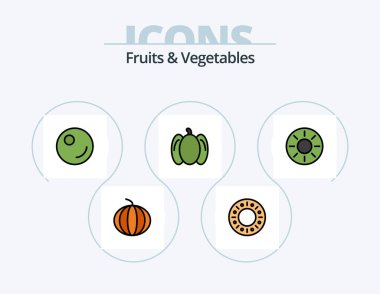 Fruits and Vegetables Line Filled Icon Pack 5 Icon Design. . vegetable. . pumpkin