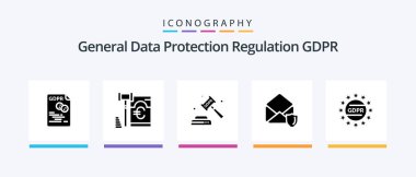Gdpr Glyph 5 Icon Pack Including . law . euro . justice . enforcement. Creative Icons Design