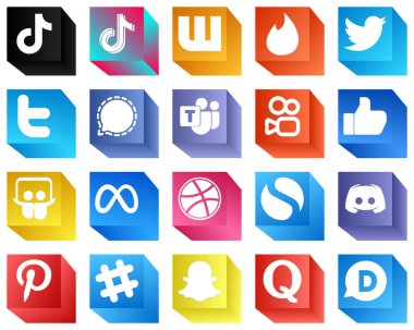 3D Social Media Brand Icons for Marketing 20 Icons Pack such as slideshare. like. tweet. kuaishou and microsoft team icons. Versatile and premium