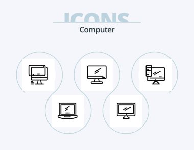 Computer Line Icon Pack 5 Icon Design. . imac.