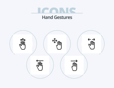 Hand Gestures Line Icon Pack 5 Icon Design. arrow. gesture. hand. four. zoom out