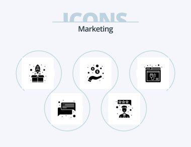 Marketing Glyph Icon Pack 5 Icon Design. plugin. browser. start. coins. income