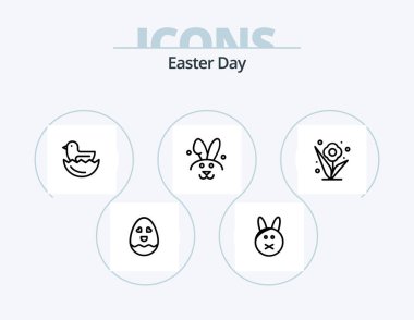 Easter Line Icon Pack 5 Icon Design. easter. mail. egg. massege. easter