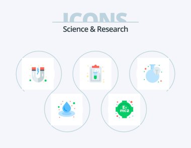 Science Flat Icon Pack 5 Icon Design. . blub. science. flask. lab