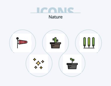 Nature Line Filled Icon Pack 5 Icon Design. nature. weather. nature. thermometer. meteorology