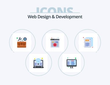 Web Design And Development Flat Icon Pack 5 Icon Design. code. development. programming. code. settings