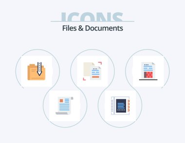 Files And Documents Flat Icon Pack 5 Icon Design. data. content. contacts. file. data