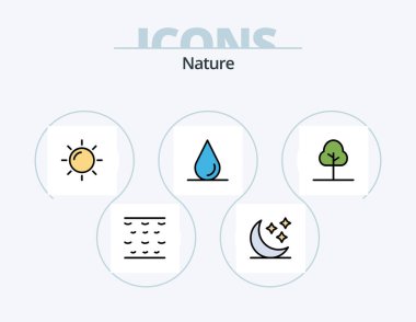 Nature Line Filled Icon Pack 5 Icon Design. . . forest. weather. sun