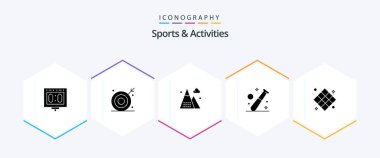 Sports and Activities 25 Glyph icon pack including game. ball. shooting. nature. game