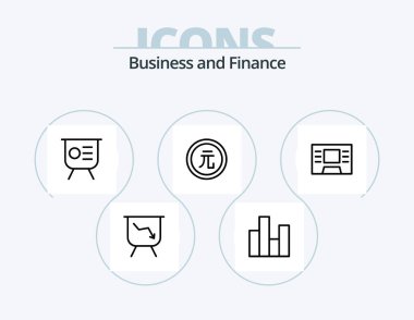 Finance Line Icon Pack 5 Icon Design. . finance. coin. chart. bar