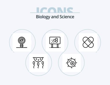 Biology Line Icon Pack 5 Icon Design. microbe. education. biochemistry. biology. motion