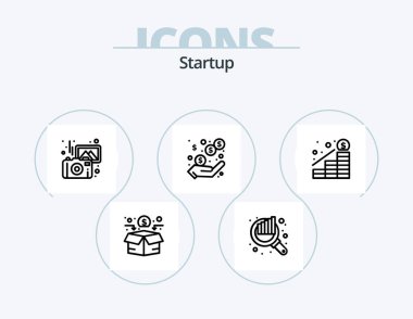 Startup Line Icon Pack 5 Icon Design. photography. plant. audit. money. growth