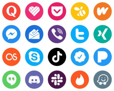 Flat Circle White Icon Set lastfm. tweet. facebook. twitter and rakuten 20 Unique Icons