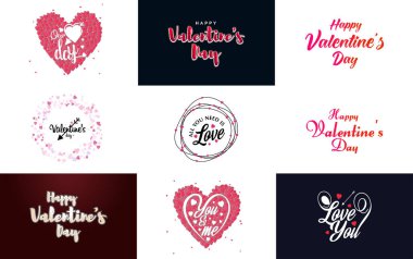 I Love You hand-drawn lettering and calligraphy with a heart design. suitable for use as a Valentine's Day greeting