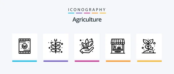 Agriculture Line Icon Pack Including Soil Fertilizer Plant Agriculture Gluten — Vetor de Stock
