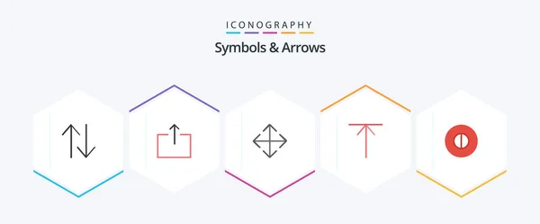 Symbols Arrows Flat Icon Pack Including Transform Symbols Ancient — Stok Vektör