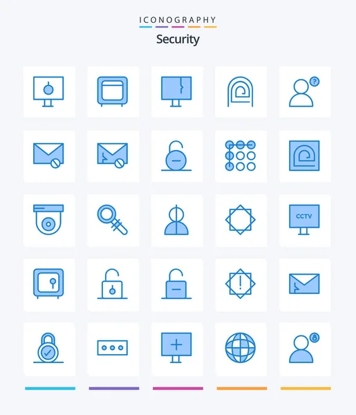 Creative Security Blue Icon Pack Password Finger Money Warning — Stockvektor