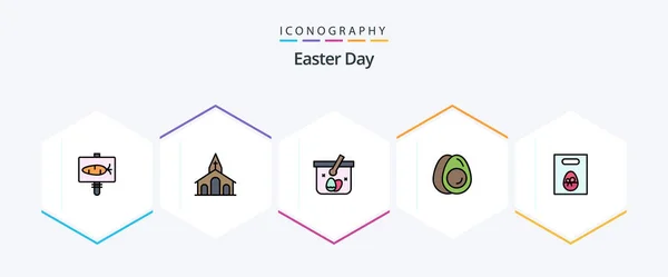Easter Filledline Icon Pack Including Weight Holiday Easter Eggs Easter — Wektor stockowy