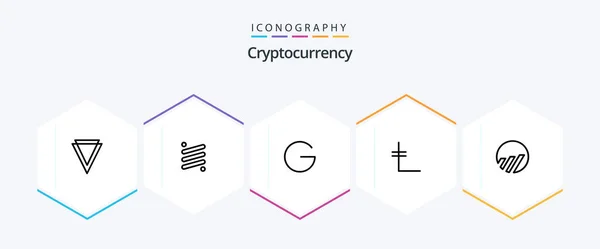 Cryptocurrency Line Icon Pack Including Leo Coin Crypto Currency Crypto — Stock vektor