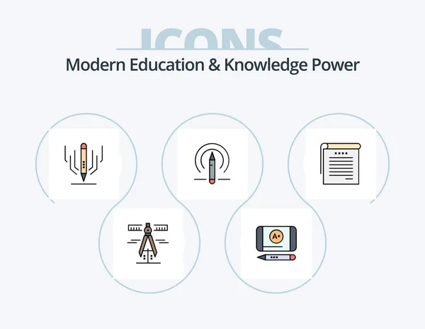 Modern Education Knowledge Power Line Filled Icon Pack Icon Design — Stock Vector