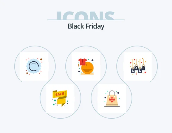Black Friday Flat Icon Pack Icon Design Sale Discount Seasons — Archivo Imágenes Vectoriales
