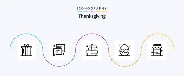 Thanks Giving Line Icon Pack Including Food Thanksgiving Day Sms — Vetor de Stock