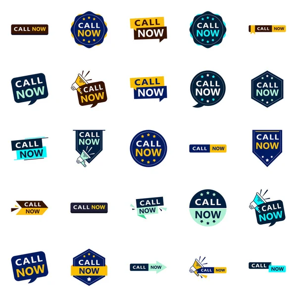 Call Now High Quality Typographic Elements Drive Phone Calls — Stok Vektör