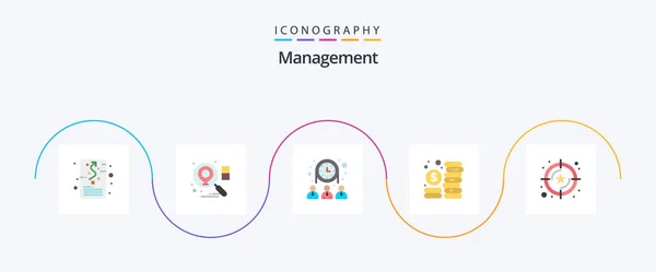 Management Flat Icon Pack Including Service Management Group Investment Budget — Vettoriale Stock