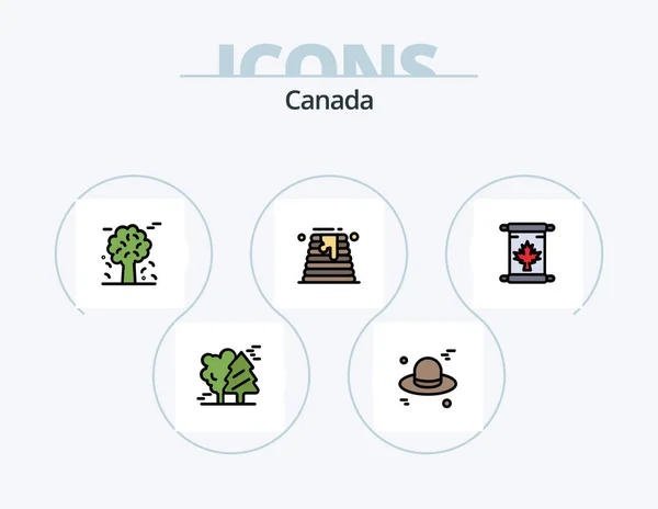 Canada Line Filled Icon Pack Icon Design Location Canada Scandinavia — Stock Vector
