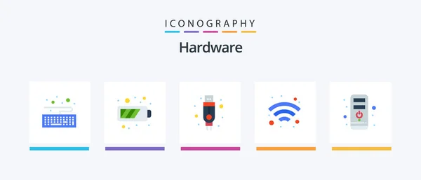 Hardware Flat Icon Pack Including Hardware Cable Cpu Wireless Creative — 图库矢量图片