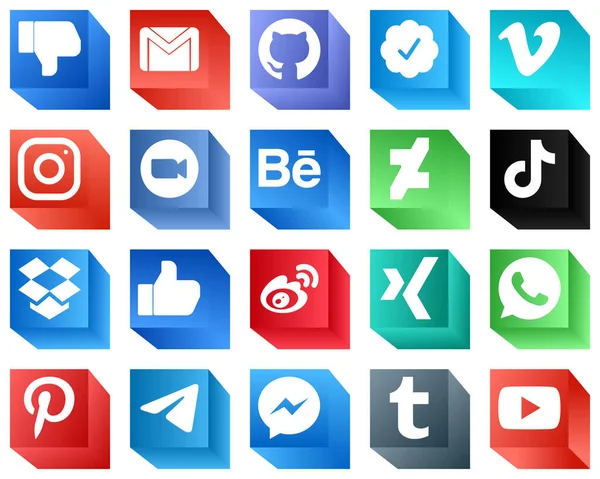 Social Media Brand Icons Iconos Pack Como Deviantart Vídeo Iconos — Vector de stock